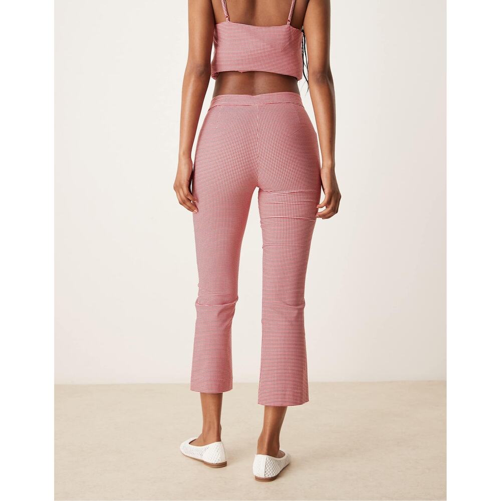 NWT Mango (MNG) Red Gingham Cropped Trouser Pants - Picture 3 of 8